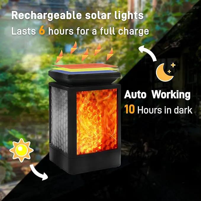 Solar Lanterns-Sunklly Hanging Solar Lights 3 Modes Changing & Fixed Waterproof Hanging Lanterns Outdoor Dancing Flicking Flame Decoration for Garden Patio Yard Pathway (2 Pack New Flame) by GreenHaven Gardens