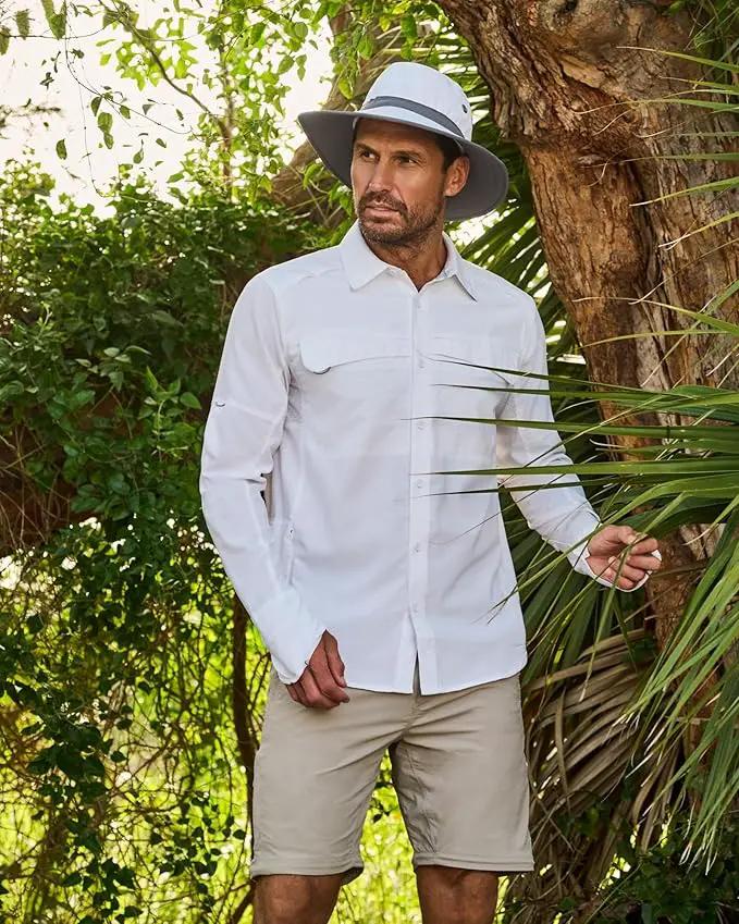 Men's Shapeable Wide Brim Hat - UPF 50 Sun Protection - Maximum Coverage on Your Next Adventure - Sun Fearless Leo Hat by GreenHaven Gardens