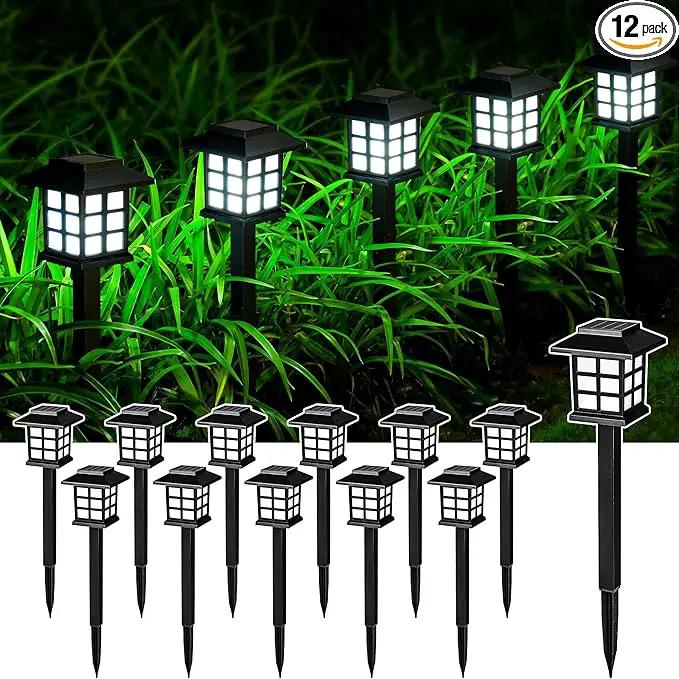 SOLPEX Solar Outdoor Lights,12 Pack Solar Path Lights, Solar Walkway Lights Outdoor, Solar Garden Lights, Solar Pathway Lights Outdoor Waterproof for Garden, Yard, Landscape and Driveway(Cold White) by GreenHaven Gardens