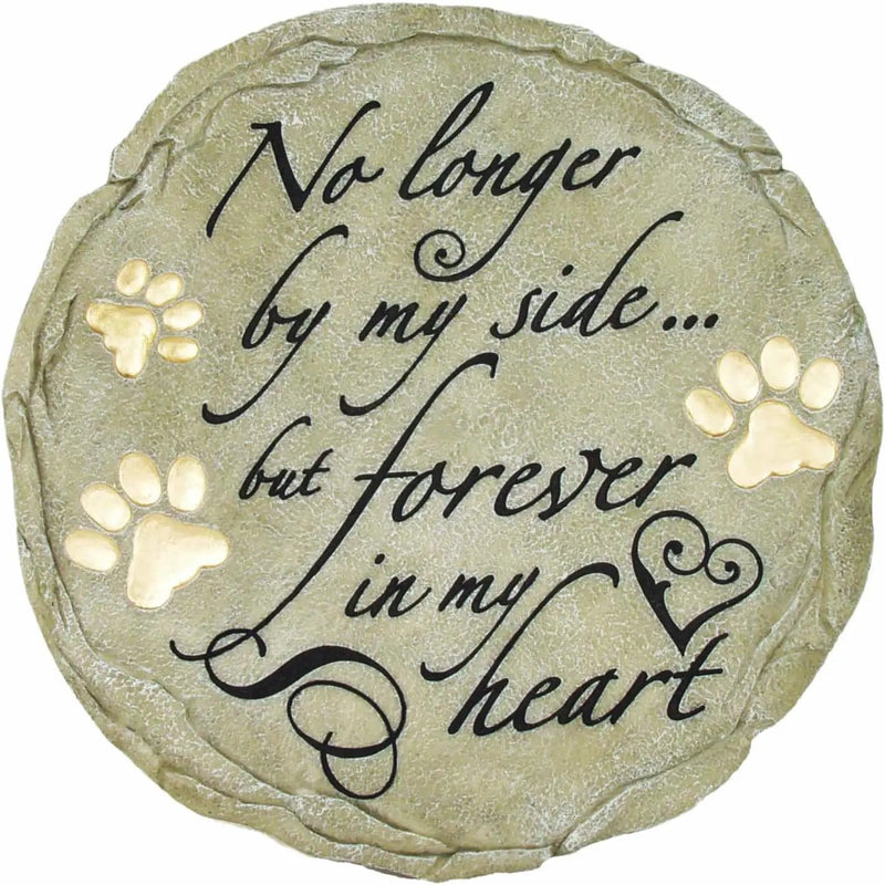Spoontiques - Garden Décor - No Longer by My Side Stepping Stone - Decorative Stone for Garden, 9.63" Diameter by GreenHaven Gardens