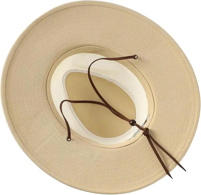 Home Prefer Cotton Summer Fedora Hat Wide Brim Sun Hats for Men Women UPF 50+ Sun Protection Cap for Fishing Hiking