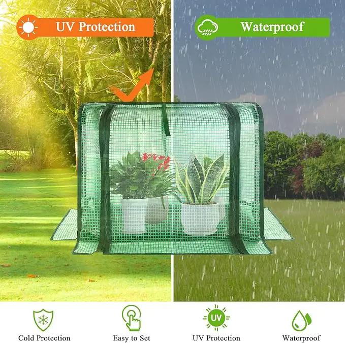 U'Artlines Portable Mini Greenhouse Small Green House with Waterproof Pad 23x13x17 Inch Plant Cover Tent for Garden Small Plants Indoor Outdoor, Green PE by GreenHaven Gardens