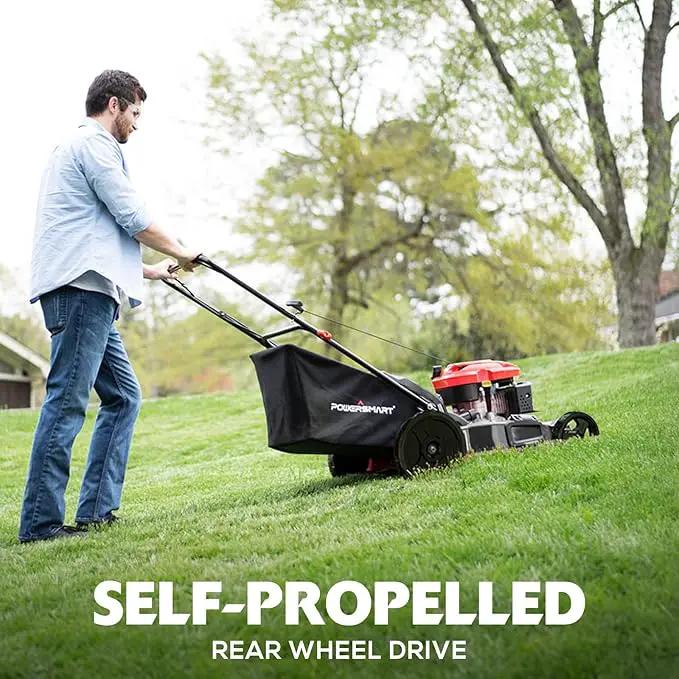 Self Propelled Gas Lawn Mower, 21" with 170cc 4-Cycle OHV Engine 3-in-1 RWD Self-Propelled Lawn Mower (AV8621S1) by GreenHaven Gardens