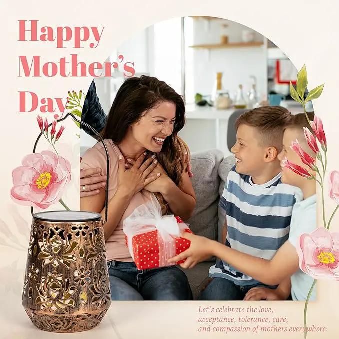 Solar Lanterns Outdoor Decor Waterproof,Flower Hanging Gifts for Women, Mom, Solar Garden Lights Metal Decoration for Outside,Yard, Patio,Garden,Porch,Pool by GreenHaven Gardens