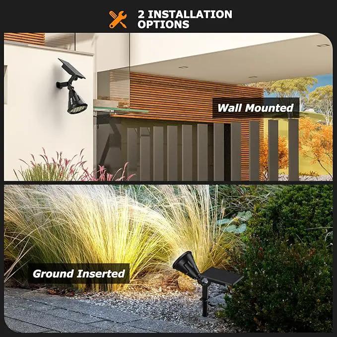 Solar Spot Lights Outdoor, 21 LEDs Solar Outdoor Lights Auto On/Off with 3 Modes, IP67 Waterproof Solar Yard Spotlight Landscape Lighting Garden Wall Lights, 2-in-1 Solar Powered Lights, 2Pack by GreenHaven Gardens