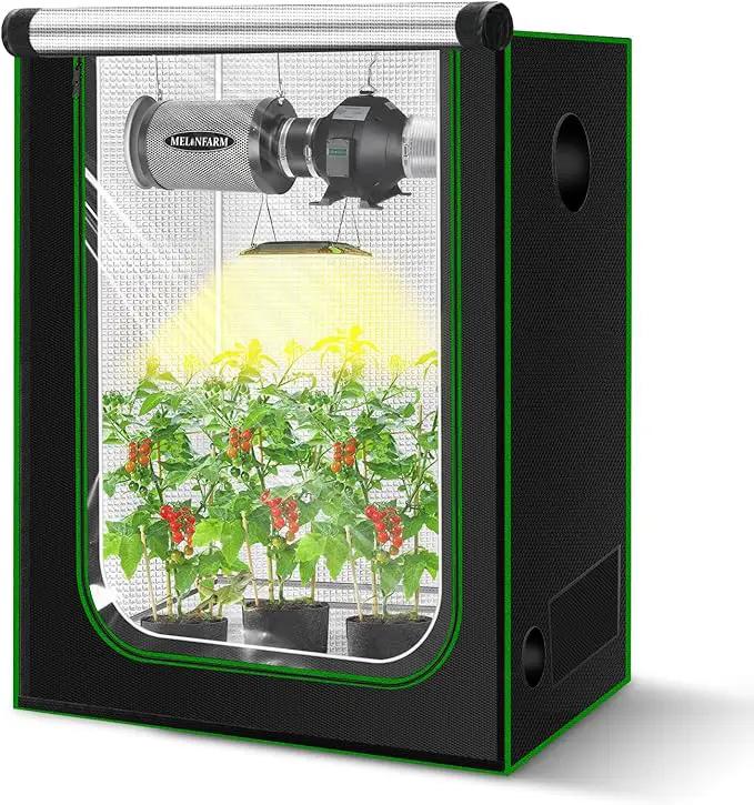 MELONFARM 2x4 Grow Tent, 48"x24"x60" Grow Tent, Double Transparent Viewing Door Indoor Grow Tent, Growing Tent with High Reflective Mylar & Floor Tray, Plant Tent for Indoor Hydroponics Growing by GreenHaven Gardens