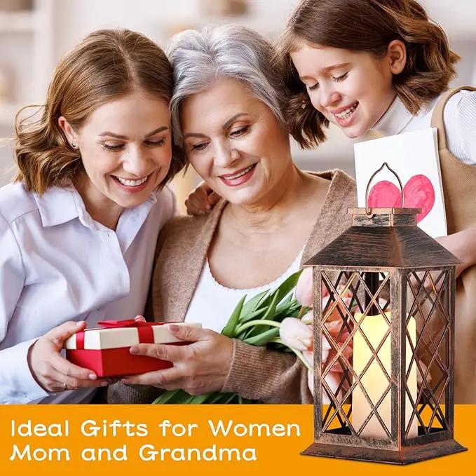 Solar Lantern Outdoor Waterproof Garden Decor Hanging Lanterns Birthday Gifts for Women Mom 11" LED Flickering Flameless Candle Christmas Table Lights for Yard, Patio, Porch, Backyard (1 Packs) by GreenHaven Gardens