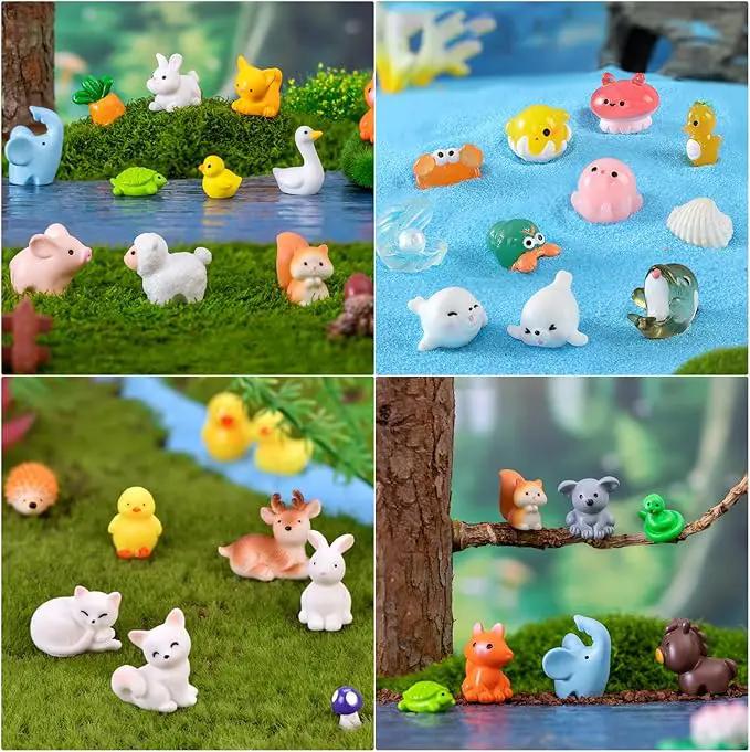 150 Pieces Mini Resin Animals Mini Resin Figures Tiny Resin Animals Model Set for DIY Miniature Garden Decor, Dollhouse Ornament,Succulents Plants Ornaments, Animals Party Favors by GreenHaven Gardens