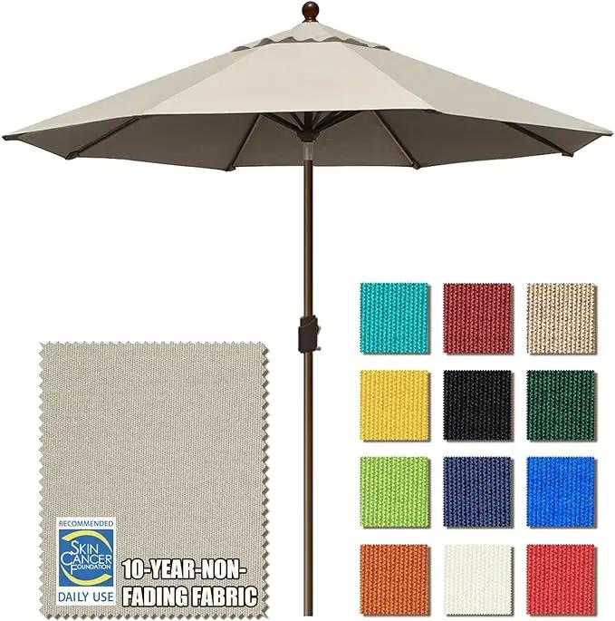 EliteShade USA 10-Year-Non-Fading 9Ft Market Umbrella Patio Umbrella Outdoor Table Umbrella with Ventilation, Antique Beige by GreenHaven Gardens