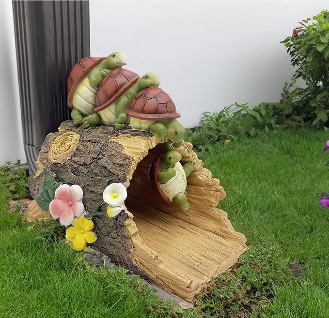 Turtle Statues Gutter Downspout Extension Statues Garden Decoration,Resin Statue Outdoor Decor,Animal Downspout Diverter,Decorative Gutter Extension,3"×4" Downspout Extender Diverter Splash Block by GreenHaven Gardens