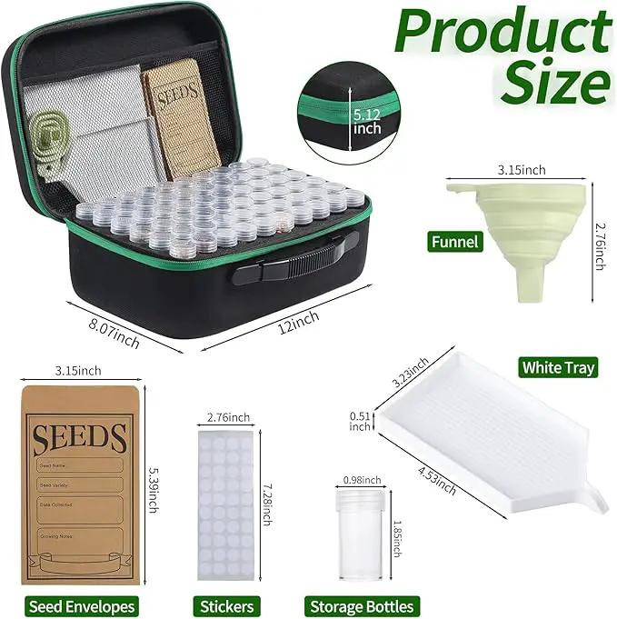 Seed Storage Box, Portable Seed Saving Box, Sturdy Seed Organizer Kit Seed Envelopes Funnel Label, Seed Container for Flower Plants Vegetable Seed, L-120 Slots by GreenHaven Gardens