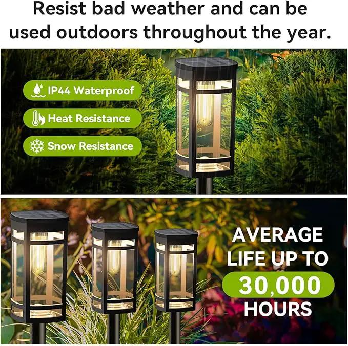 2 Pack Solar Lights Outdoor Waterproof for Garden Pathway Walkway Driveway Yard Lawn Decorative Landscape Lighting. (Warm White Light,2) by GreenHaven Gardens