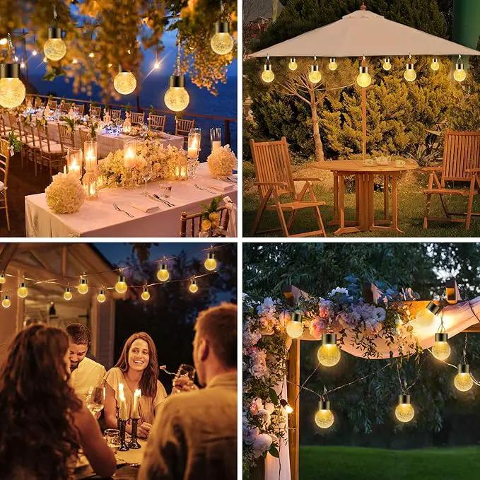 Solar Lights Outdoor Hanging Decorative Globe 24 Pack, Waterproof Solar Lantern with Handle and Clip, Solar Powered Glass Ball Lights for Garden Yard Fence Tree Umbrella Holiday Décor, Warm White by GreenHaven Gardens