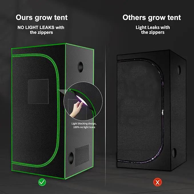 MELONFARM 32"x32"x63'' Grow Tent, High Reflective 600D Diamond Mylar Canvas with Observation Window and Floor Tray for Hydroponic Indoor Plant Growing by GreenHaven Gardens