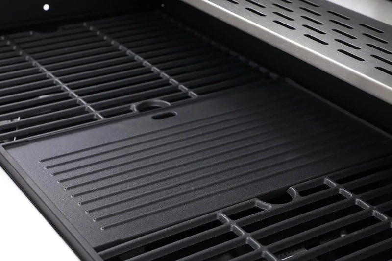6-Burner Propane Gas BBQ Grill with Side Burner, 57,300 BTU Output, Enameled Cast Iron Grates, Heavy-Duty Stainless Steel Outdoor Grill for Backyard Barbecue by GreenHaven Gardens