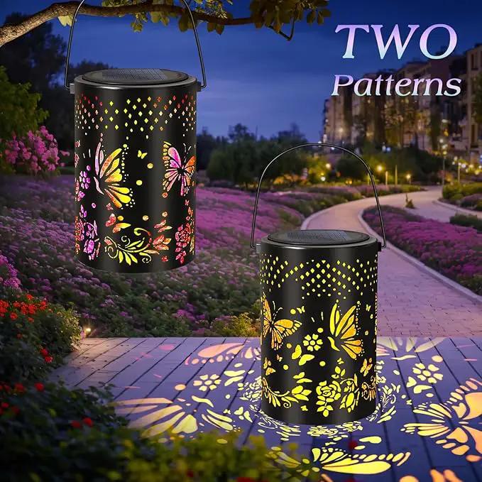 Solar Lantern Butterfly Outdoor Waterproof,Two Lighting Modes Garden Decor Christmas Gifts for Women Mom Grandma Hanging Solar Lights Metal Decor for Outside,Backyard,Patio by GreenHaven Gardens