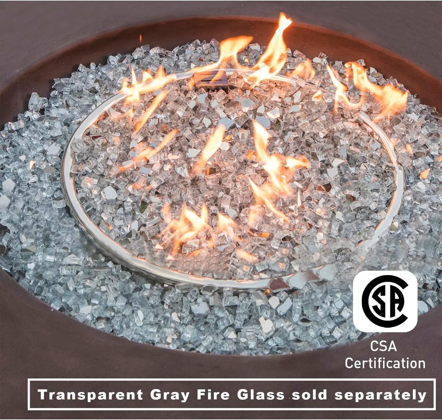 COSIEST Outdoor Propane Fire Pit Coffee Table w Dark Bronze 42 inch Round Base Patio Heater, CSA Certified, 50,000 BTU Stainless Steel Burner, Free Lava Rocks, Waterproof Cover by GreenHaven Gardens