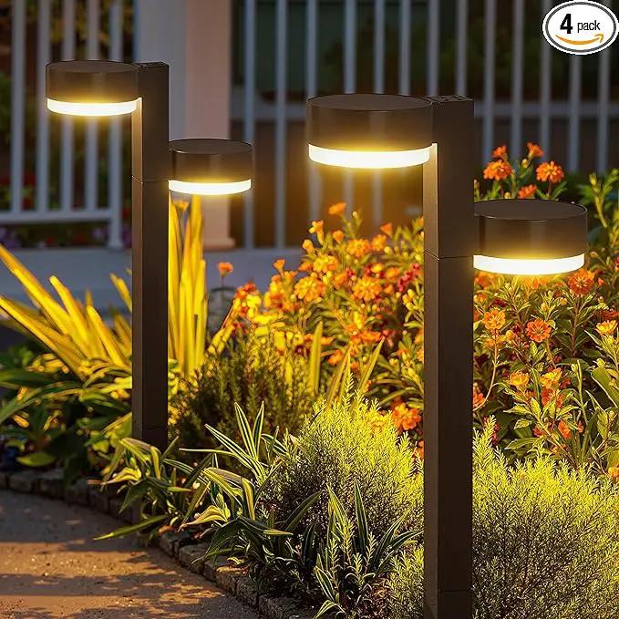 Solar Pathway Lights Outdoor, 4 Pack Dual-Head Solar Lights Outdoor Waterproof Super Bright Up to 12Hrs, Auto On/Off Garden Light for Yard Patio Path Walkway Driveway Outside Decor by GreenHaven Gardens