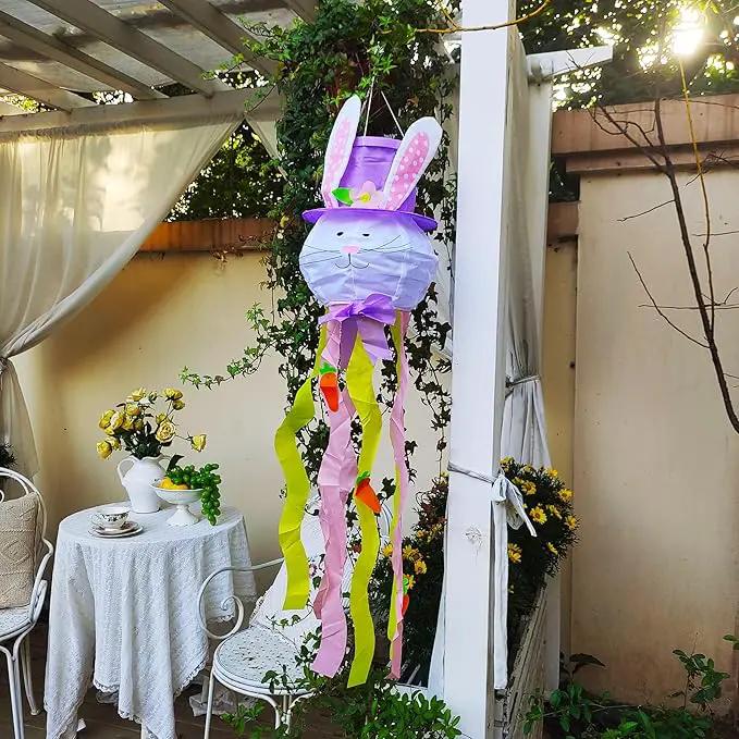 Easter Windsock Bunny Wind Socks Enduring Wind Socks for Outdoor Hanging Yard and Party Winter Festival Garden Décor 44.9 Inch by GreenHaven Gardens