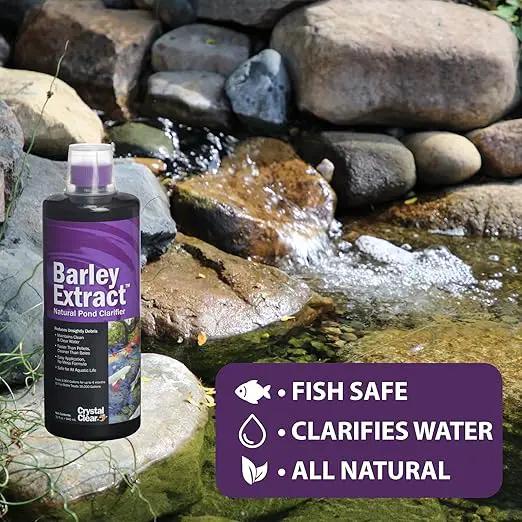 CrystalClear Barley Extract Water Garden & Fountain Clarifier, Natural Liquid Concentrate to Treat Cloudy Ponds, Koi Fish, Plant & Pet Safe, 1 Gallon by GreenHaven Gardens