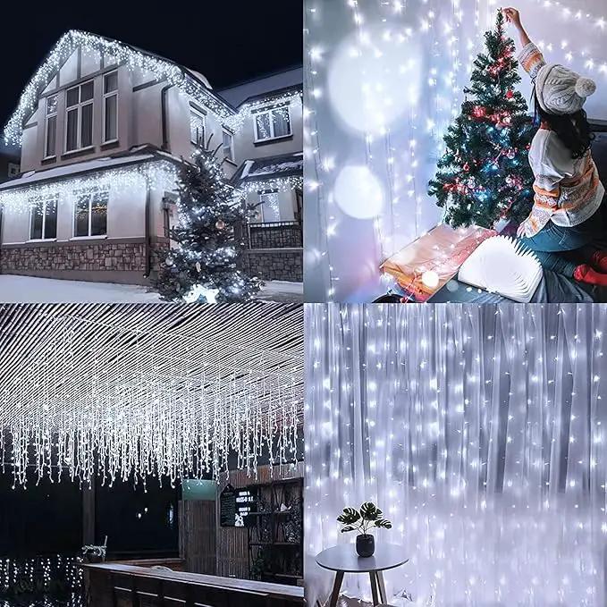 Led Christmas Lights Outdoor Christmas Decorations Hanging Light 400LED 8 Modes 75 Drops, Waterproof Outdoor Indoor Fairy Christmas Lights for Party, Holiday, Wedding Decorations (CoolWhite) by GreenHaven Gardens