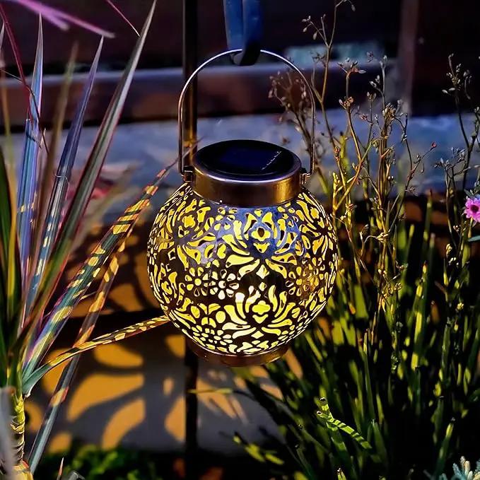 2 Pack Outdoor Solar Hanging Lantern Light LED Decorative Christmas Light for Garden Patio Courtyard Lawn and Tabletop with Hollowed-Out Design. Unique Gardening Gifts for Women. by GreenHaven Gardens