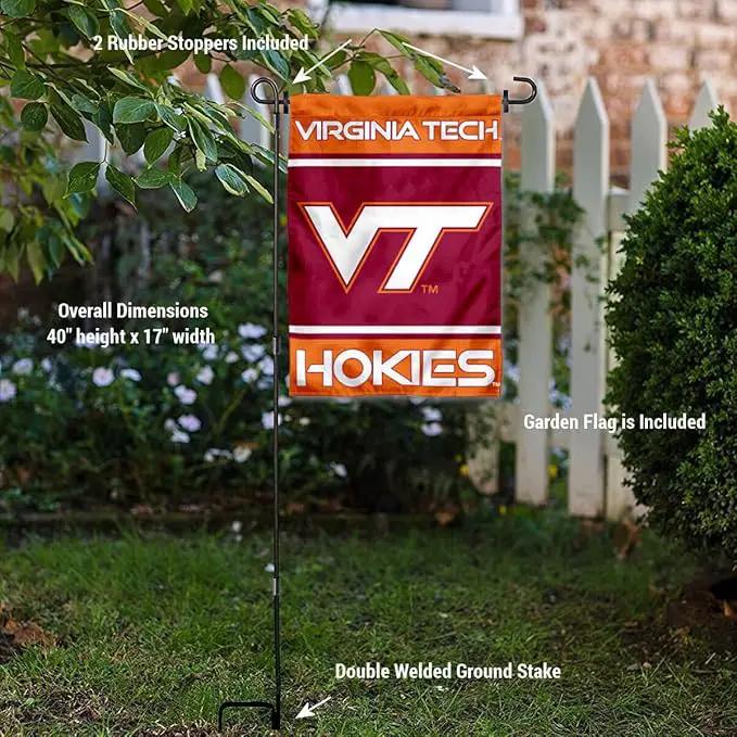 College Flags & Banners Co. Virginia Tech Hokies Garden Flag with Stand Holder by GreenHaven Gardens