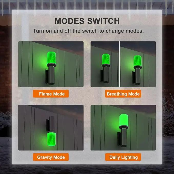 Hompavo 【Upgraded】 LED Flame Light Bulbs, Green Flickering Light Bulbs with Upside Down Effect, E26 Flame Bulb for Home Halloween St. Patrick's Day Christmas Decorations Indoor & Outdoor, 2 Pack by GreenHaven Gardens