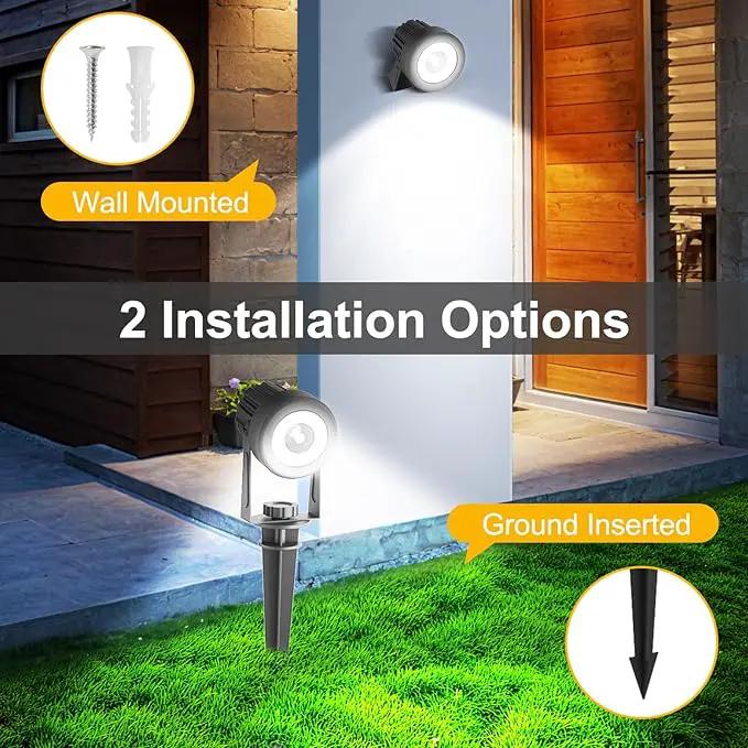 T-SUNUS Solar Garden Spotlight Outdoor 6-in-1, White Landscape Spot Lights IP65 Waterproof, 5W Separated Panel, Dusk to Dawn 6000K Spotlights for Tree Patio Yard Driveway Pathway Pool Porch Walkway by GreenHaven Gardens
