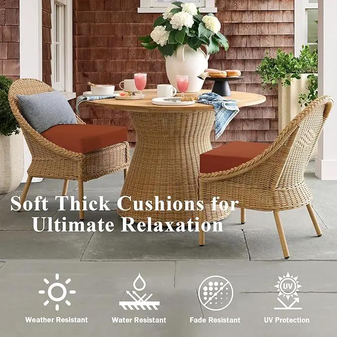 Outdoor Chair Cushions Set of 2, Waterproof Foam Patio Seat Cushions with Ties for Garden Sofa & Dining Furniture, 3-Year Color Fastness, 18x18x3 Inch, Spcie by GreenHaven Gardens