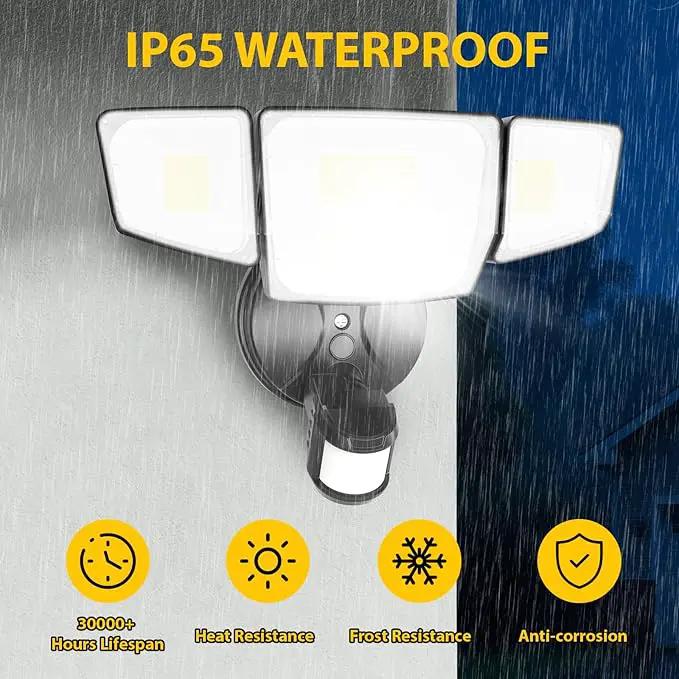 90W 10000LM LED Security Lights Motion Sensor Outdoor Lights, 4 Head Dusk to Dawn, 6500K Daylight Flood Lights Outdoor Motion Sensor, IP65 Waterproof, Motion Light for Outside, Garage, Yard, Porch by GreenHaven Gardens