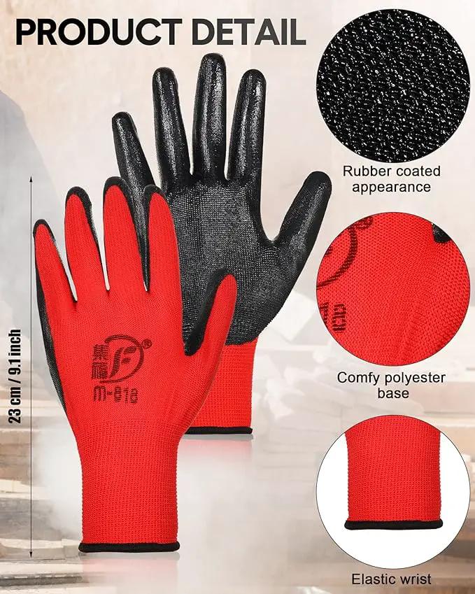 Nuogo 48 Pairs Gardening Gloves for Men Women Rubber Coated Safety Work Gloves Bulk for Gardening Construction Work by GreenHaven Gardens