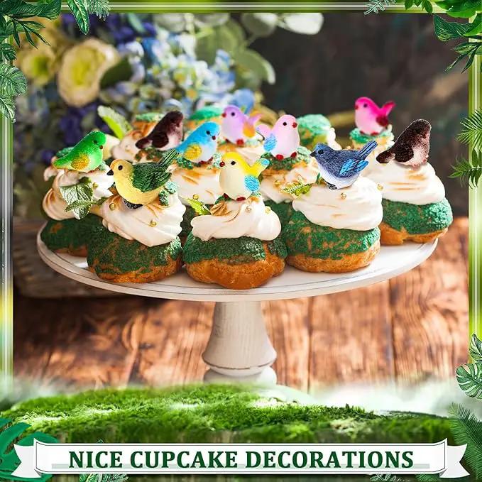 Wenqik 50 Pcs Mini Resin Bird Figurines Miniature Small Birds Figurines Realistic Animal for Fairy Terrarium Craft Garden Accessories Home Ornament Micro Landscape Birthday Cake Toppers Decor by GreenHaven Gardens