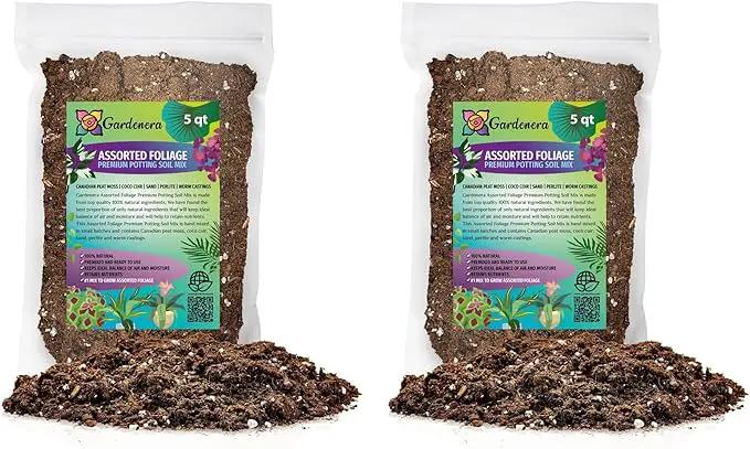 Assorted Foliage Potting Soil - All-Natural Blend for Thriving Diverse Foliage Displays - Enhances Nutrient Uptake - 10 Quart by GreenHaven Gardens