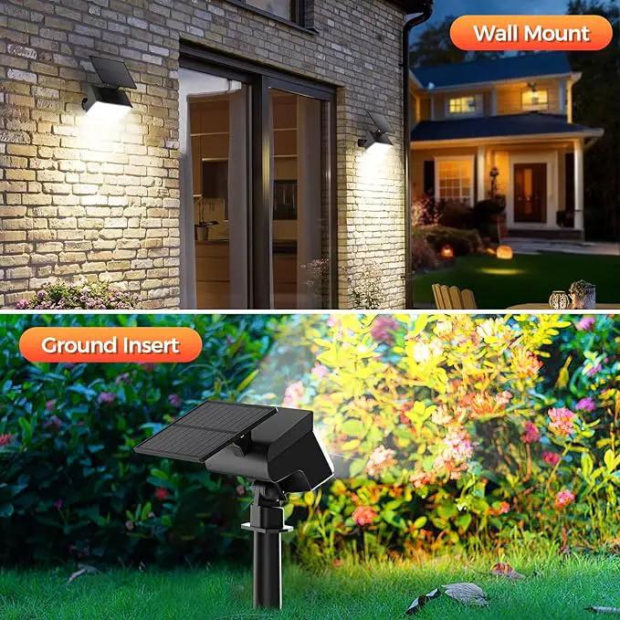 Solar Spot Lights Outdoor, 92 LEDs Landscape Lighting with 3 Lighting Modes and Auto On/Off, IP67 Waterproof Spotlights, Outdoor Solar Lights for Yard Garden, 2 Pack (Cool White) by GreenHaven Gardens