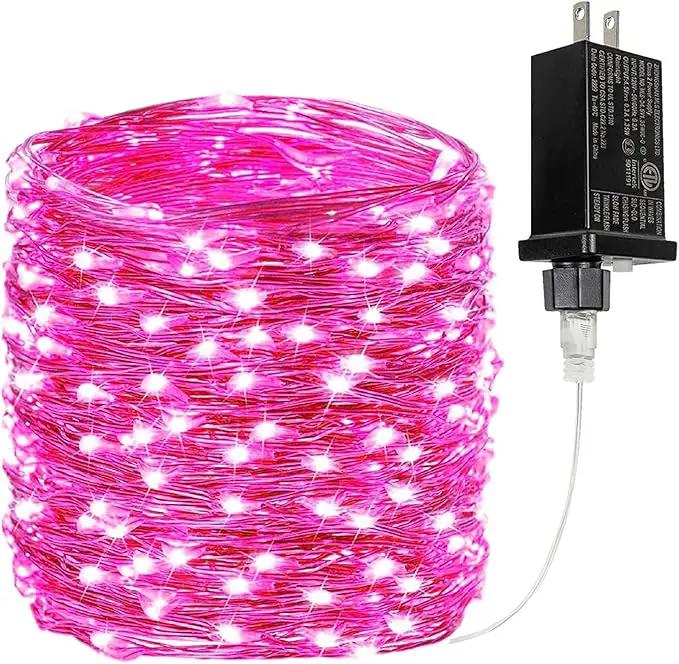 66Ft 200 LED Pink Fairy Lights Plug in, Waterproof String Lights Outdoor Indoor 8 Modes Bedroom Decor, Twinkle Light for Girl's Room Garden Party Mother's Day Valentines Decorations by GreenHaven Gardens