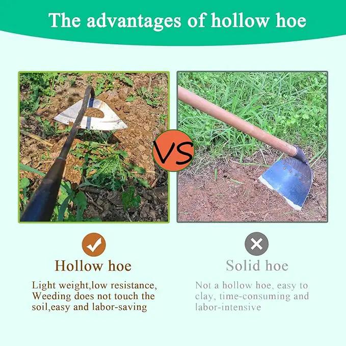 Garden Hoe All-Steel Hardened Hollow Hoe, Sharp Durable Garden Weeding Tools, Garden Edger Weeder Portable Household Vegetable Garden Shovel for Backyard Loosening Farm Planting Weeding by GreenHaven Gardens