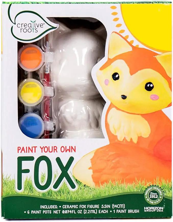 Creative Roots Paint Your Own Fox, DIY Fox, Kids Painting Set, Creativity for Kids, Ceramic Painting Kit for Kids, Ceramics to Paint, Paint Your Own Ceramic, Ages 5+ by GreenHaven Gardens