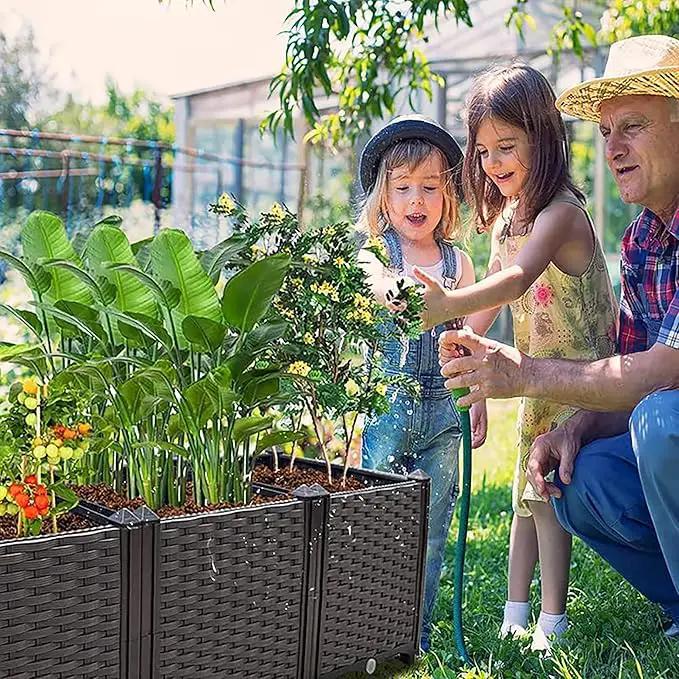 Raised Garden Bed Planter for Outdoor Plants Planter Box Elevated Garden Boxes Deepened Plant pots Perfect for Garden Patio Balcony Deck to Planting Flowers Vegetables Tomato and Herbs by GreenHaven Gardens