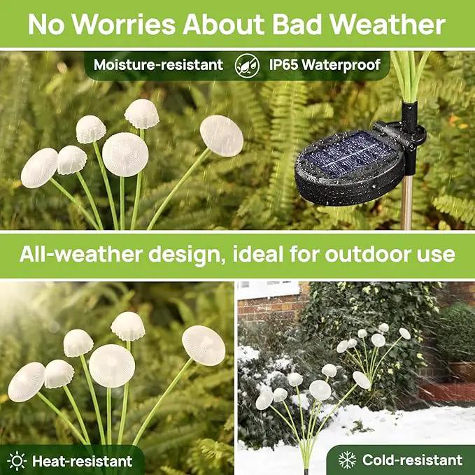 Solar Garden Lights, 4-Pack Dual Mode LED Solar Mushroom Lights, Waterproof Firefly Outdoor Decor for Yard, Patio, and Pathway – Warm White Jellyfish Ambiance by GreenHaven Gardens