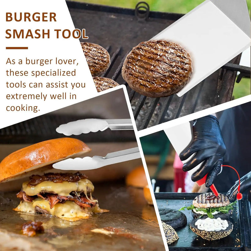 Griddle Accessories Set of 25, Leonyo Flat Top Grill Accessories, Professional BBQ Tool with Enlarged Spatulas Scraper, Basting Cover, Smash Burger Press, Carry Bag for Outdoor Barbecue, Wood Handle by GreenHaven Gardens