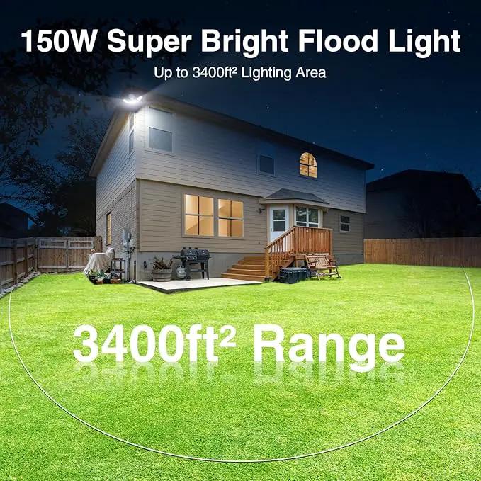 150W Motion Sensor Lights Outdoor for Outside, 15000LM LED Flood Lights Outdoor Wired Dusk to Dawn, Exterior Security Floodlight Fixture Waterproof IP65, Outdoor Lighting for House, Garage by GreenHaven Gardens