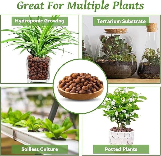 Riare 18 LBS Organic Expanded Clay Pebbles for Plants- 4mm-16mm Natural Leca Balls Lightweight Hydroponic Clay Pebbles Aggregate for Indoor Plants, Hydroponic Growing, Plants Drainage, Aquaponics by GreenHaven Gardens