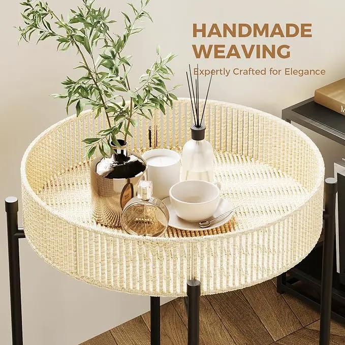 Bamworld Plant Stands Set of 2 Tall Plant Stand Indoor Rattan Plant Table for 5 Pots Plants Round Flower Stand Outdoor for Home Decor Balcony Patio by GreenHaven Gardens