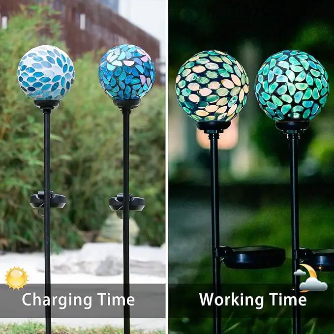 VCUTEKA Solar Lights Outdoor Decorative, Mosaic Solar Garden Light Waterpoof LED Pathway Stake Light for Landscape Lawn Patio Yard Decoration, 2 Pack by GreenHaven Gardens