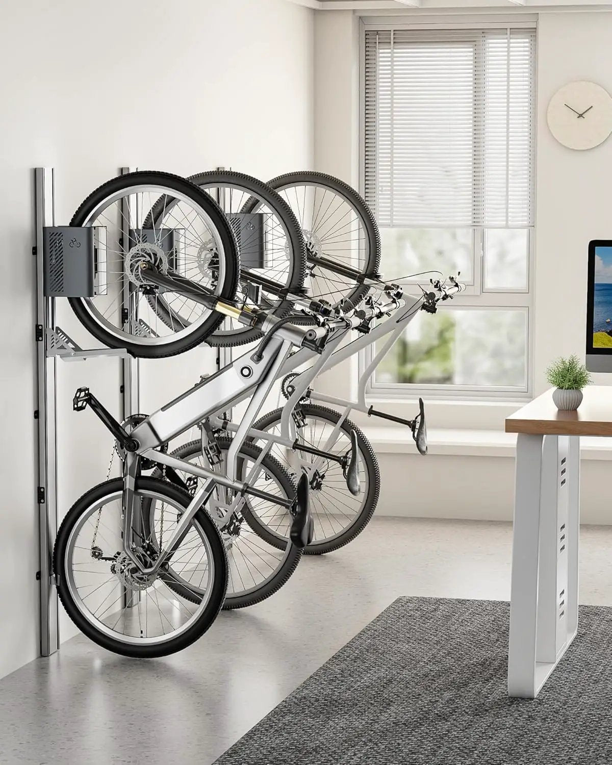 monTEK Automatic Lift EBike Rack – Fits 24-29" Tires, Heavy-Duty Vertical Wall Rack for Bicycles (Up to 71 lbs) - Effortless Lifting, Easy Install - Space-Saving Storage for Garage, Shed, SG by GreenHaven Gardens