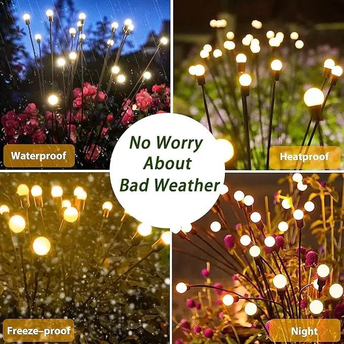 Solar Garden Lights - 6 Pack 60 LED, Waterproof Outdoor Decor for Yard, Patio & Garden (Warm White) by GreenHaven Gardens