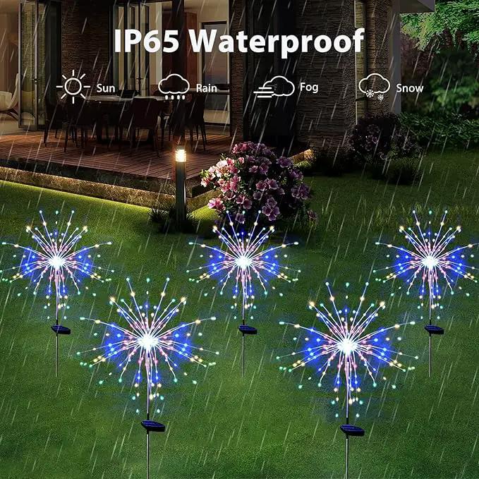Solar Garden Firework Lights Outdoor Waterproof 6 Pack, 120 LED Sparklers, Colorful, for Patio, Backyard, Sidewalk, Christmas, Parties by GreenHaven Gardens