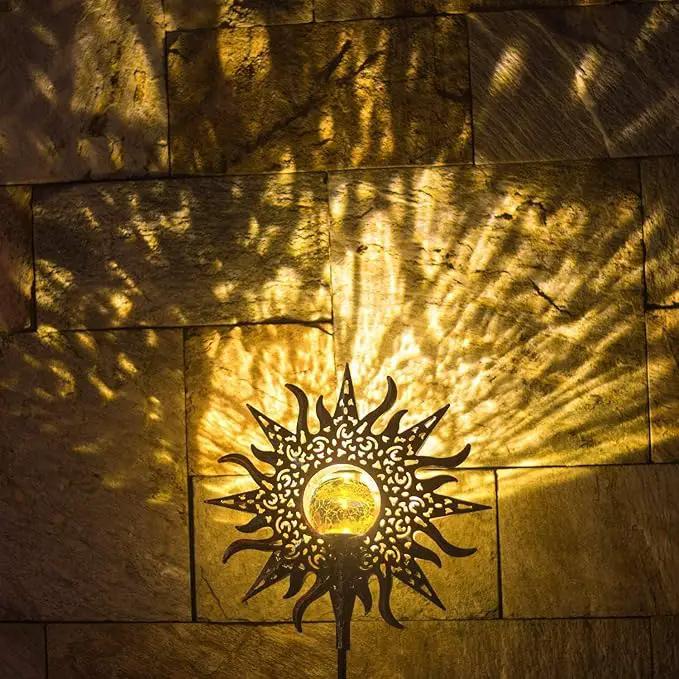 TAKE ME Sun Solar Lights Garden Outdoor Waterproof Metal Decorative Stakes for Patio Yard Walkway LawnPatio Mothers Day Gifts Mom Wife Grandma (Sun) by GreenHaven Gardens