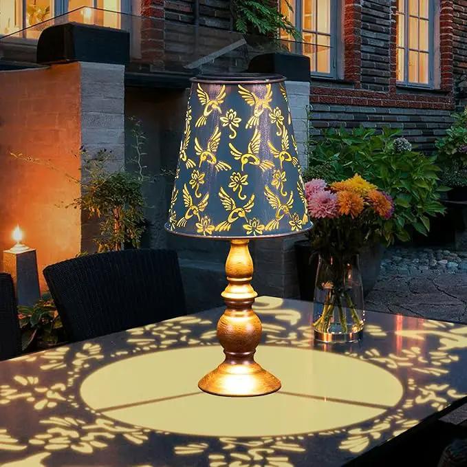 pearlstar Solar Table Lamps Bedside Lamps - Hummingbird Garden Waterproof Cordless Solar Table Lamps for Patio Garden Pathway Yard by GreenHaven Gardens